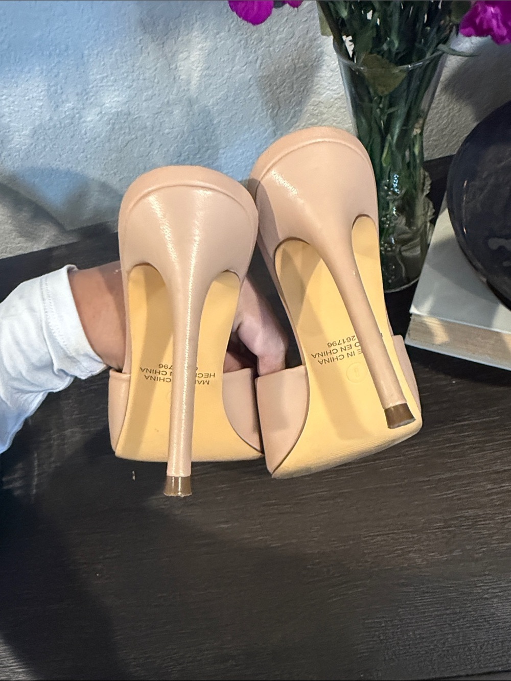 Forever 21 Blush Nude Square-Toe Slide Heels - Picture 5 of 7